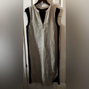 Purotatto Sleeveless Linen Midi Dress